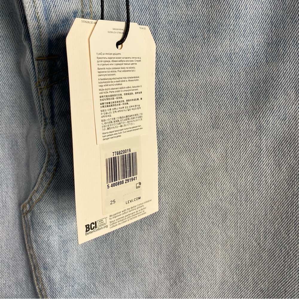 Levi’s High Rise Deconstructed Light Wash Denim Shirt size 25 - Picture 4 of 7